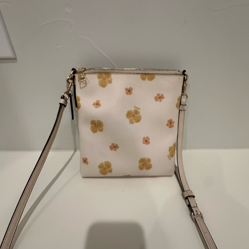 Coach White Floral Crossbody Purse - OS